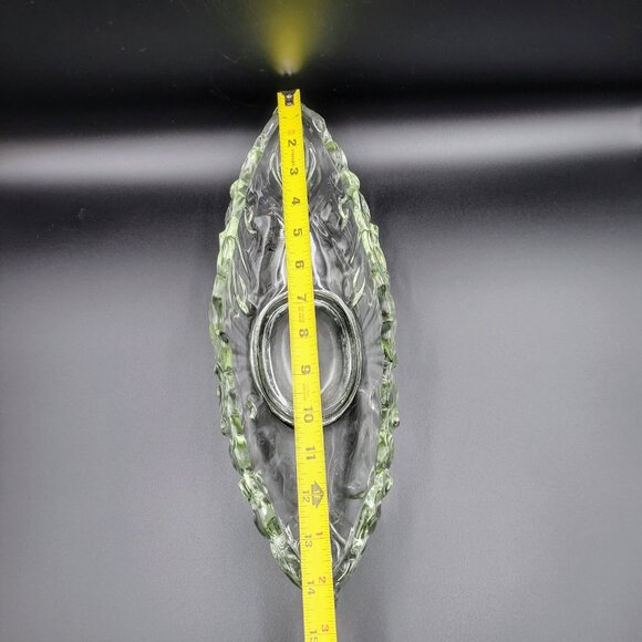 Jeanette Glass Gondola Bowl Fruit Compote Vintage Clear Oblong Console Read - Picture 9 of 10